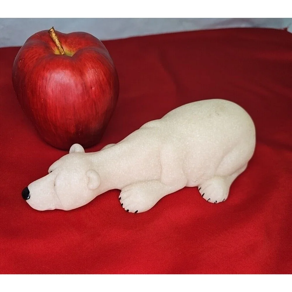 Polar Bear Stone Figurine Papa Bear Quarry Critters Paperweight Vintage